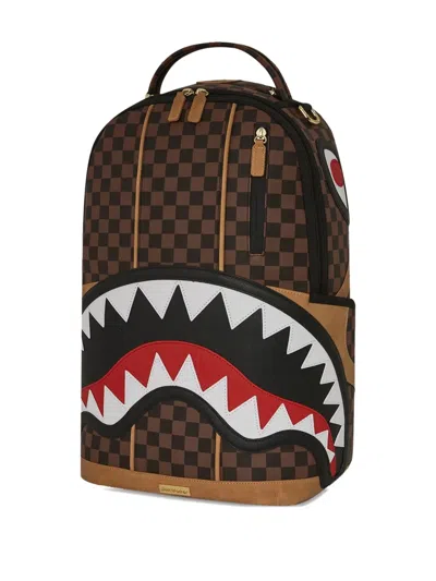 Sprayground Hennyville Dlxsv Checkerboard Shark Backpack In Brown
