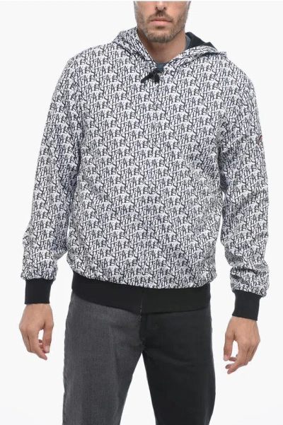Sprayground Hooded Windbreaker Jacket With Logo Print In Multi
