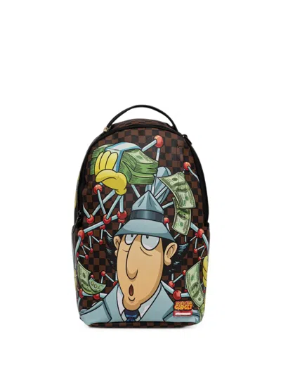 Sprayground Inspector Gadget Check-pattern Backpack In Brown
