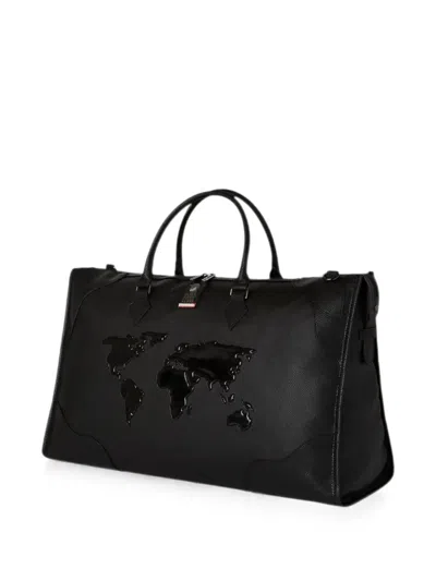 Sprayground James First Class Global Takeoff Duffle Bag In Black