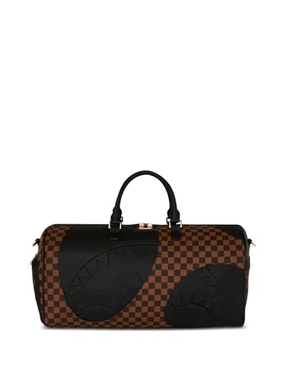 Sprayground Jetstream Embossed Check Holdall In Brown