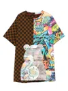 Sprayground Kid Check-graffiti Print T-shirt In Multi