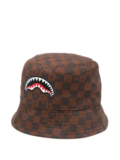 Sprayground Kid Kids' Checked Bucket Hat In Brown