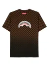 Sprayground Kid Checked Graphic-print Cotton T-shirt In Brown