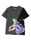 Sprayground Kid Checkerboard-pattern T-shirt In Black