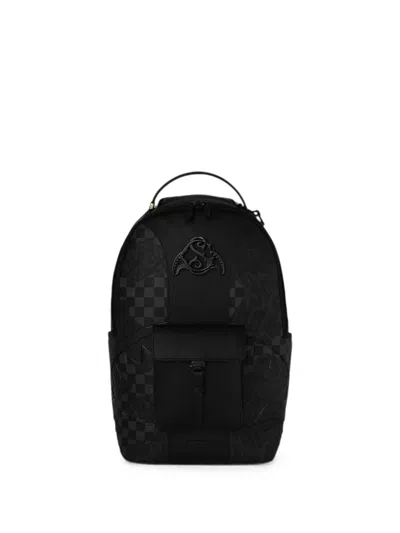 Sprayground Kid Kids' Check-pattern Shark Backpack In Black