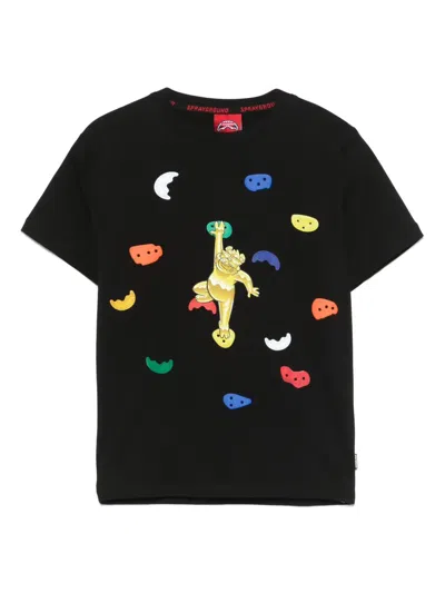Sprayground Kid Kids' Climbing Bear T-shirt In Black