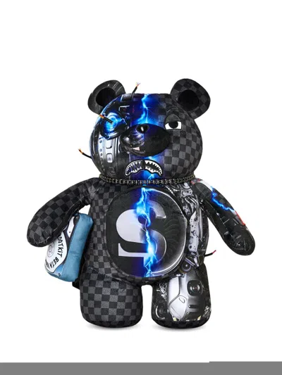 Sprayground Kid Kids' Cyborg Bear Backpack In Black