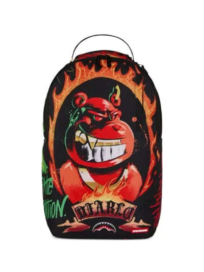 Sprayground Kid Kids' Diablo Burning Billion Backpack In Black
