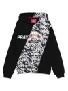 Sprayground Kid Diagonal Split Raceway Hoodie In Black