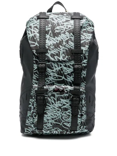 Sprayground Kid Kids' Graffiti-print Backpack In 黑色