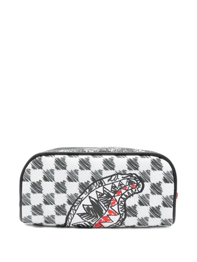 Sprayground Kid Kids' Graphic-print Checkered Bag In Black