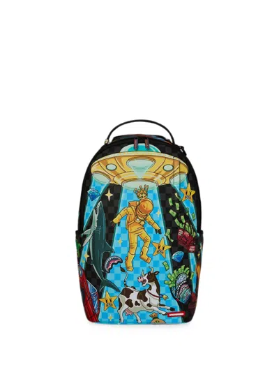 Sprayground Kid Kids' Graphic-print Checkered Backpack In Black