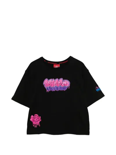 Sprayground Kid Kids' Logo-print T-shirt In Black