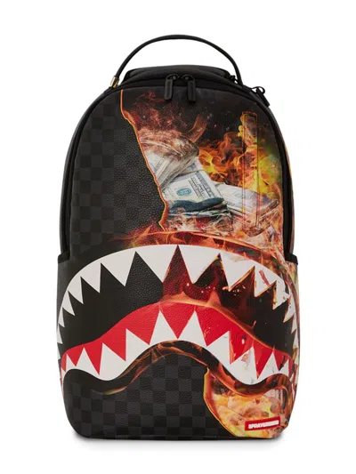 Sprayground Kid Mix-print Backpack In 黑色