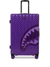 Sprayground Kid Mouth Checked Suitcase In Purple