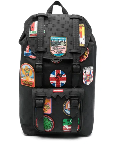 Sprayground Kid Kids' Multiple-patches Backpack In Black