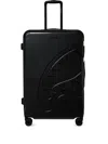 Sprayground Kid Shark-embossed Rolling Luggage In Black