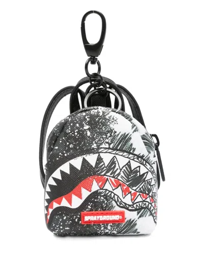 Sprayground Kid Kids' Shark-print Keyring In Black