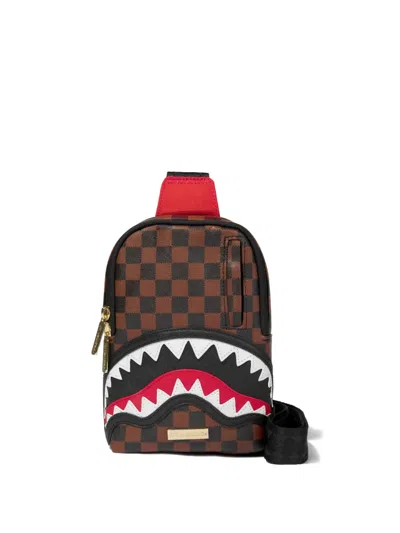 Sprayground Kid Kids' Sharks In Paris Shoulder Bag In Brown