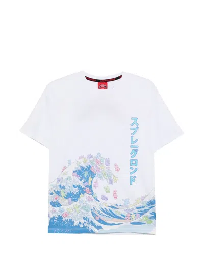 Sprayground Kid Kids' Wave-print T-shirt In White