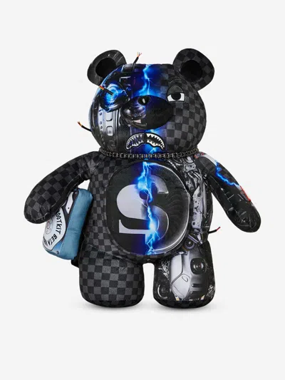 Sprayground Kids Cyborg Bear Backpack In Black
