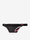 Sprayground Kids Drip Check Shark Belt Bag In Black