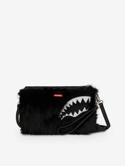 Sprayground Kids Fur Cray Crossover Clutch In Black