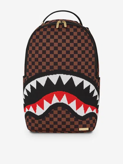 Sprayground Kids Knit Sharks In Paris 2.0 Dlx Backpack In Brown