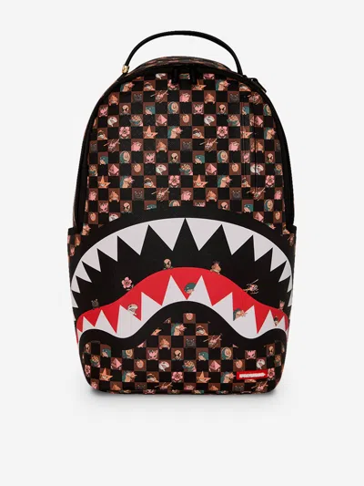 Sprayground Kids Peeking Characters Remix Backpack In Brown