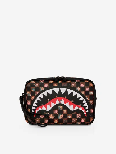 Sprayground Kids Peeking Characters Remix Toiletry Brick In Brown