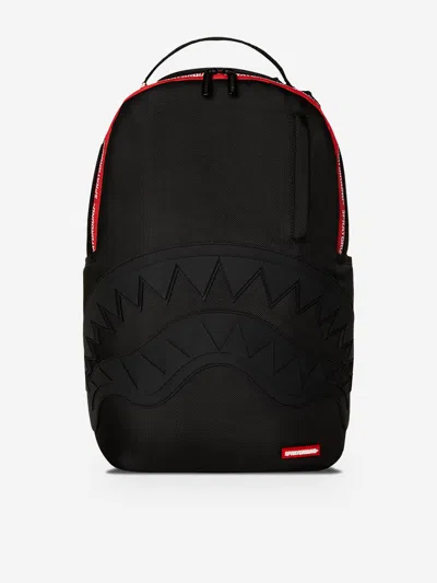 Sprayground Kids Printed Zipper Shark Dlxr Backpack In Black