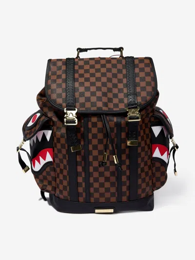 Sprayground Kids Sawtooth Sharks In Paris Monte Carlo Backpack In Brown