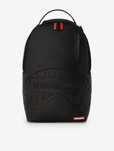 Sprayground Kids Shark Smash Logo Embossed Backpack In Black | ModeSens