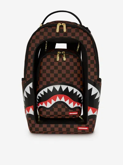 Sprayground Kids Sharks In A Hole In Paris Backpack In Brown