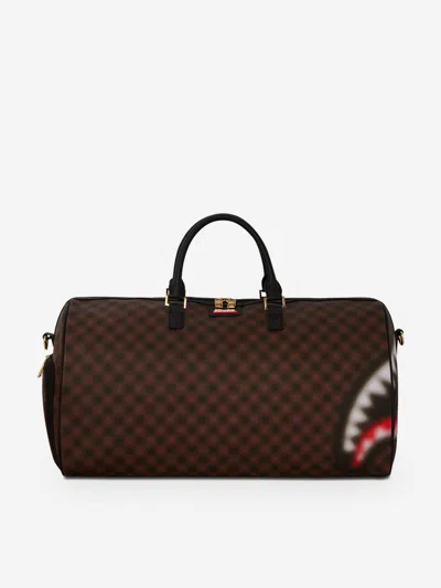 Sprayground Kids Sharks In Paris Blur Duffle Bag In Brown