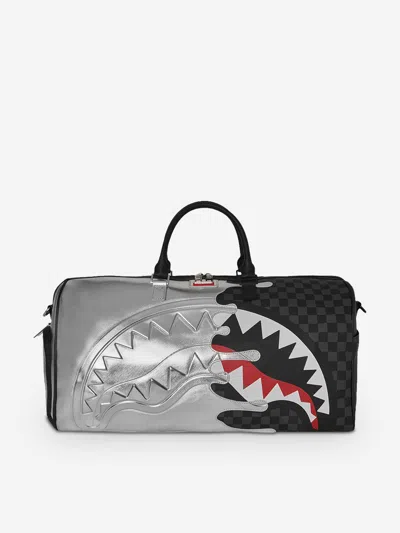 Sprayground Kids Silver Side Drip Duffle Bag In Black