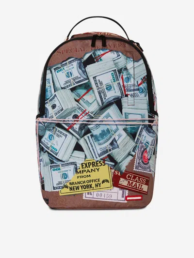 Sprayground Kids Torn Packaging Backpack In Brown
