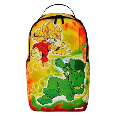 Pre-owned Sprayground Kombat Of The Bears Dlxsr Backpack 'yellow/green/red' | Men's Size Onesize