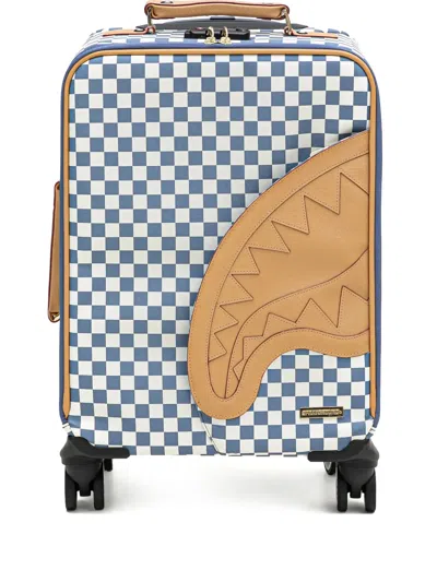 Sprayground Letter Checker Suitcase In Blue
