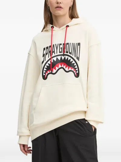 Sprayground Logo Graphic Hoodie In White