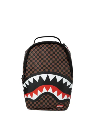 Sprayground Logo-patch Backpack In Brown