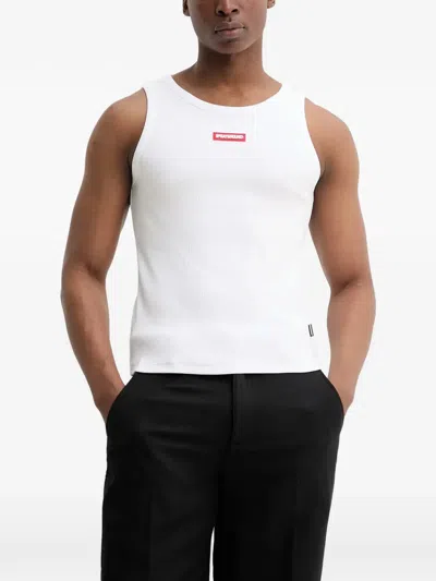 Sprayground Logo-patch Ribbed Vest In White