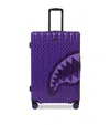 Sprayground Magic Sharks In Paris Check-in Suitcase In Purple