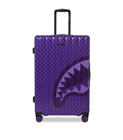 Sprayground Magic Sharks In Paris Check-in Suitcase In Purple