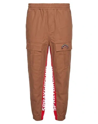 Sprayground Man Pants Light Brown Size Xl Cotton, Elastane In Beige