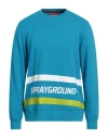 Sprayground Brushed Sweatshirt With Logo Print In Blue