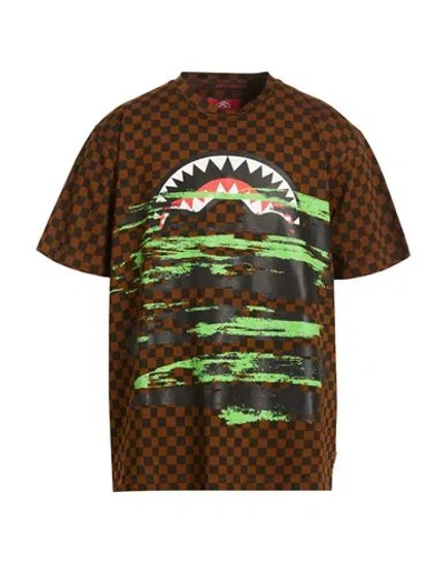 Sprayground Man T-shirt Brown Size M Cotton