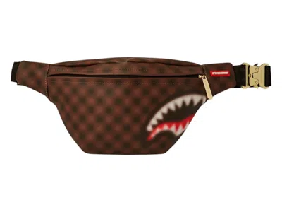 Pre-owned Sprayground Men's  Sharks In Paris Blur Savvy Crossbody Crossbody In Black Brown
