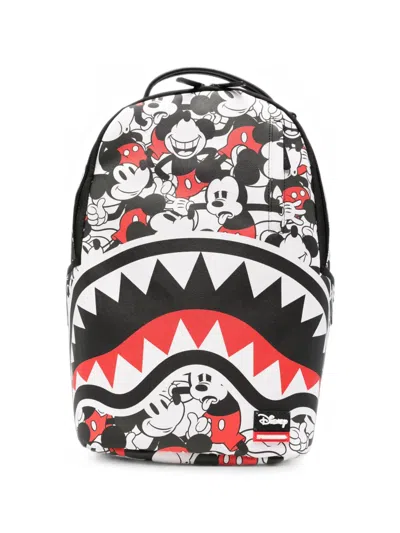Sprayground Mickey Mouse Graphic-print Shark Backpack In Black